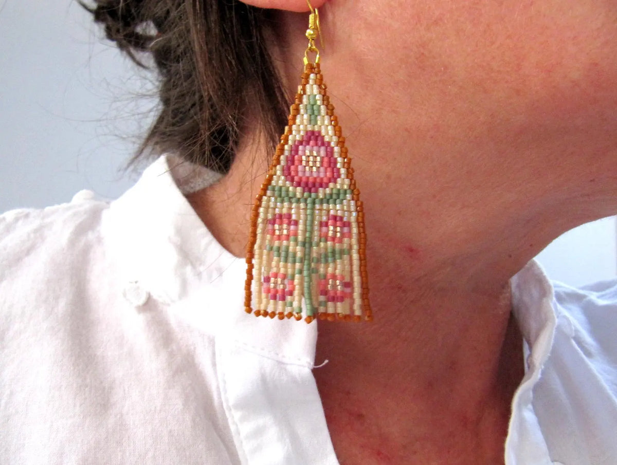 Pendientes Artesanales de Cuentas Miyuki – Jardín Atemporal