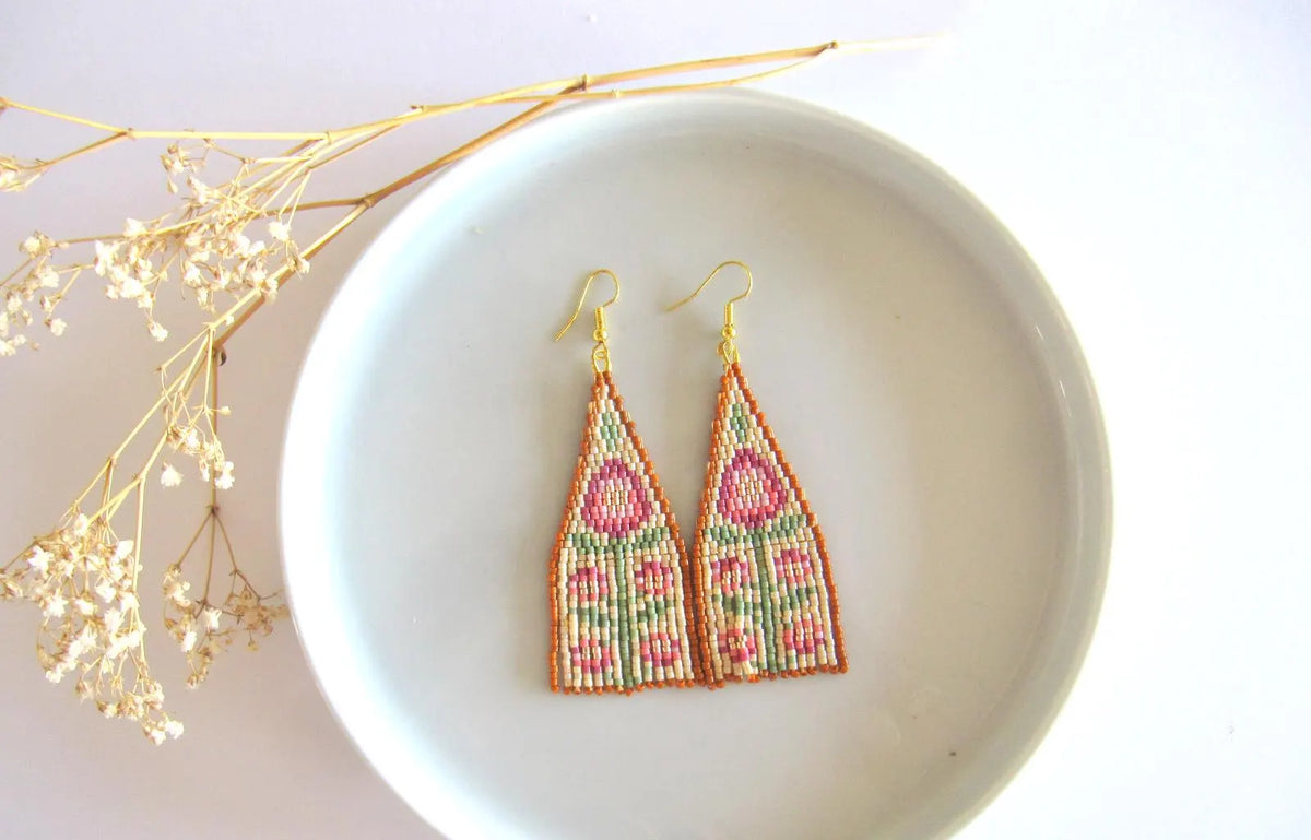 Pendientes Artesanales de Cuentas Miyuki – Jardín Atemporal